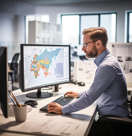 Stock image of a worker at a desk